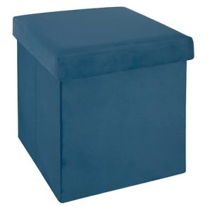PUF PLEGABLE TESS TERCIOPELO AZUL OSCURO