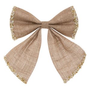 LAZO DECORATIVO ESCARCHADO 20X24CM YUTE BEIGE