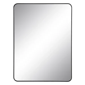 Espejo rectangular con marco negro de aluminio de 76x101 cm