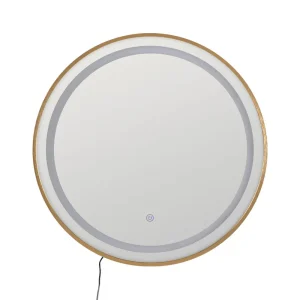 Espejo baño dorado con luz led de 60 cm