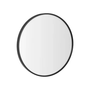 Espejo de pared redondo negro de 50 cm