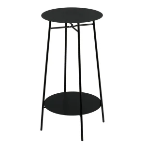 Mesa Auxiliar Metálica Negra 30x30x60 cm con Estructura Tubular