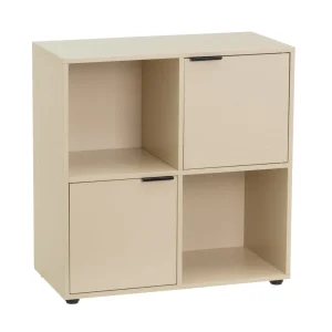 Estanteria Mei con 2 Puertas Beige 60x30x62 cm