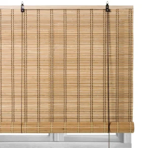 Estor Enrollable de Laminas de Bambú Natural 120x250 cm