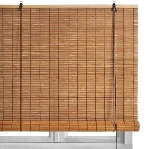 Estor Enrollable de Laminas de Bambú Tostado 180x250 cm