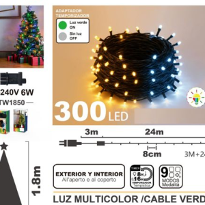 LUZ 300LED COLORIDA 3M+24M TW1850