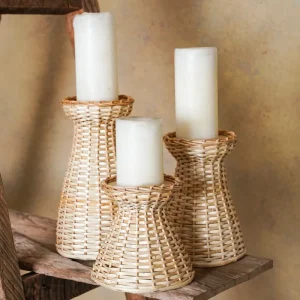 Candelabro De Mimbre Natural
